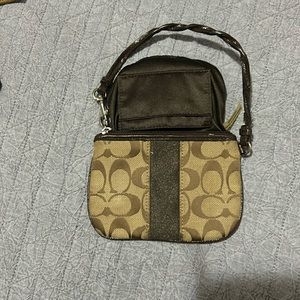 Coach beige wristlet